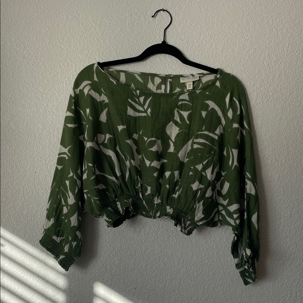 SEA LEVEL 
Retreat Cotton Gauze Cropped Blouse Size Mediom